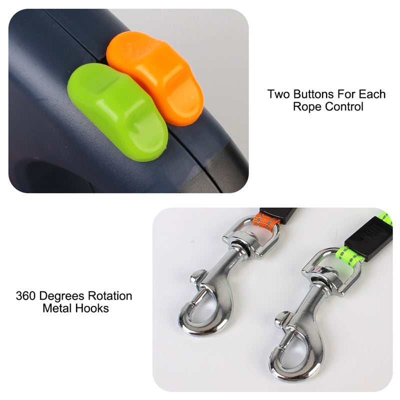 Hundeleine für zwei Hunde – 3-in-1 & handlich