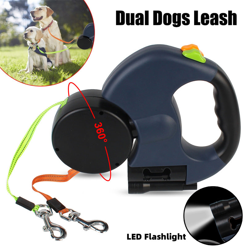 Hundeleine für zwei Hunde – 3-in-1 & handlich