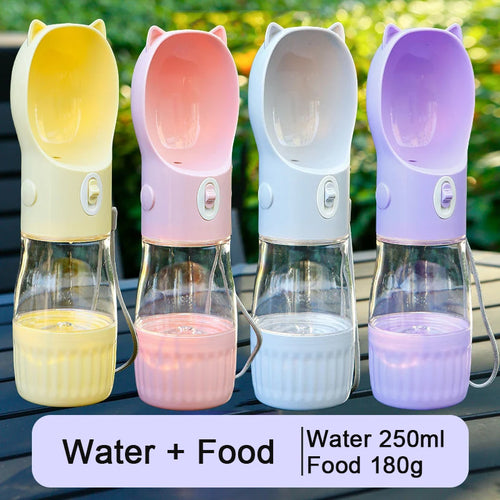 2-in-1 Reise-Trinkflasche & Futterportionierer für Hunde
