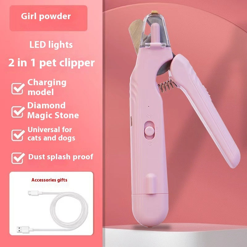 Nagelschere mit LED-Licht & Schleifer – für Hund & Katze