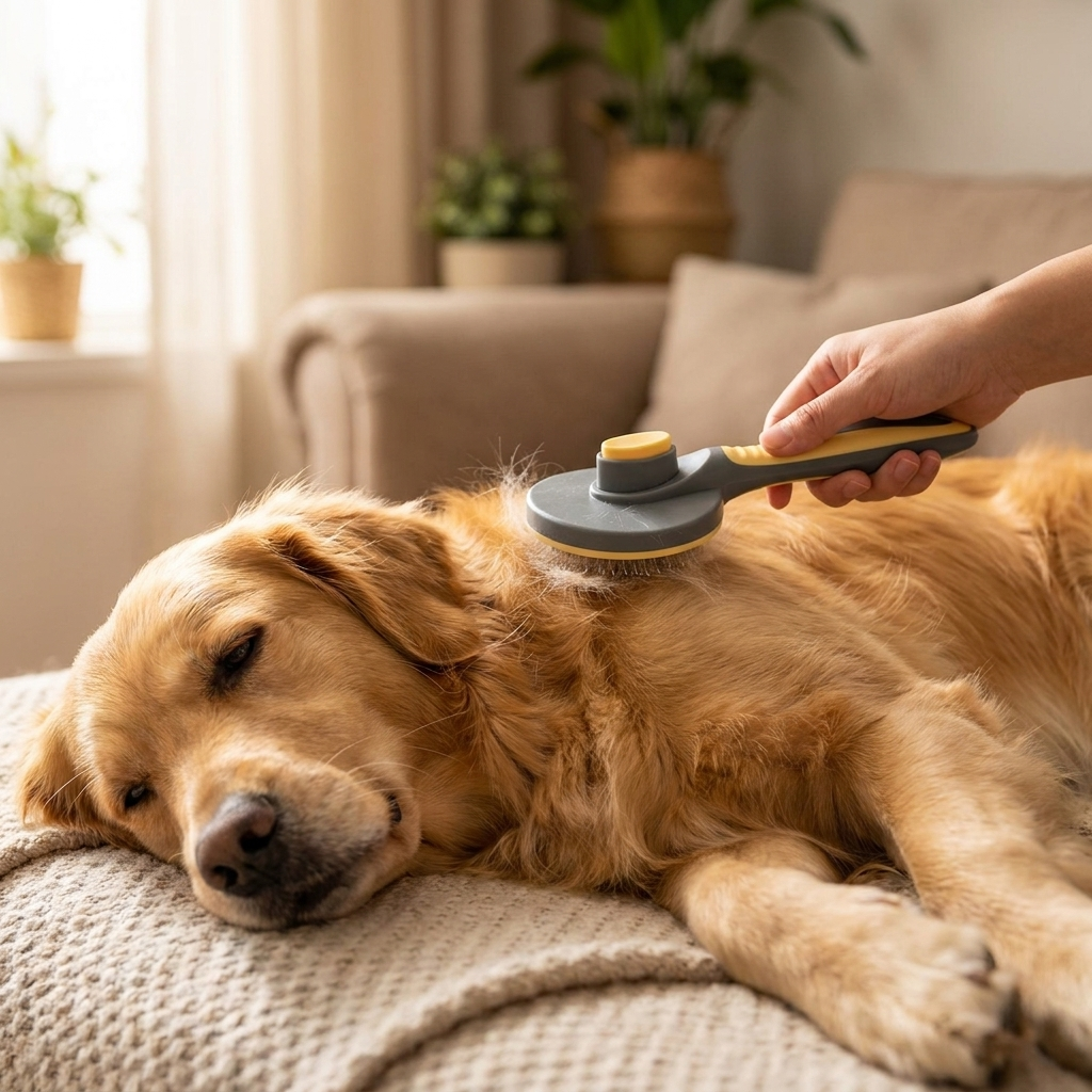 Fellpflege-Bürste für Hund & Katze – sanft & selbstreinigend